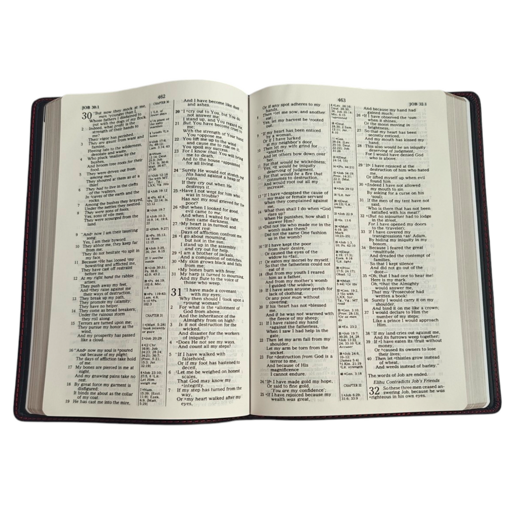 Holman NKJV Large Print Ultrathin Reference Bible – Black Premium Leather