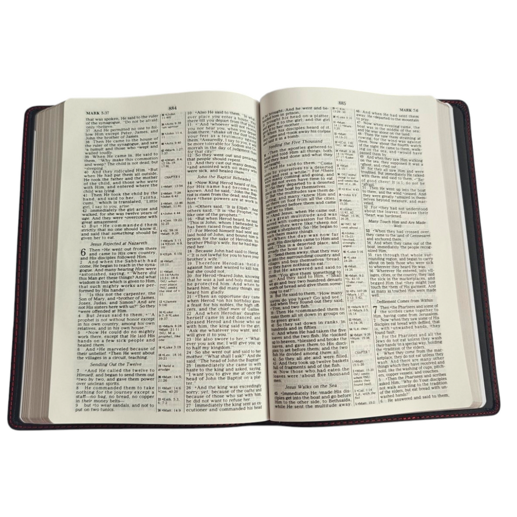 Holman NKJV Large Print Ultrathin Reference Bible – Black Premium Leather