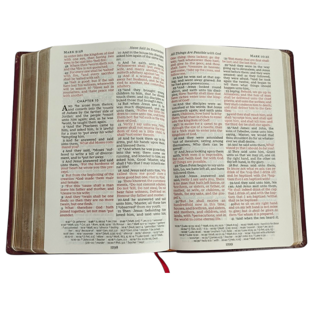 KJV Personal Size Giant Print Reference Bible, Comfort Print – Burgundy Leatherflex, Lay Flat (Thomas Nelson)