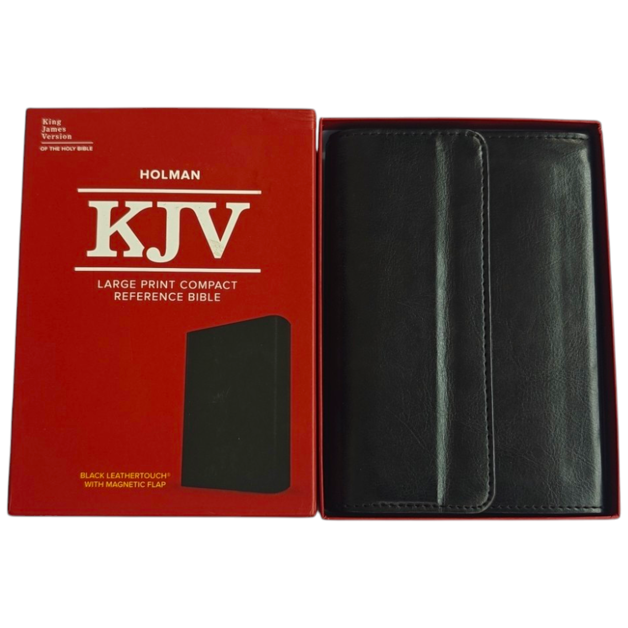 Holman KJV Large Print Compact Reference Bible – Black LeatherTouch with Magnetic Flap