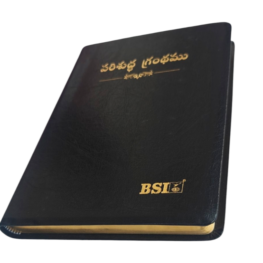 Telugu Holy Bible, Royal Size – పరిశుద్ధ గ్రంథము, Black Leatherette with Gilded Edges (BSI)