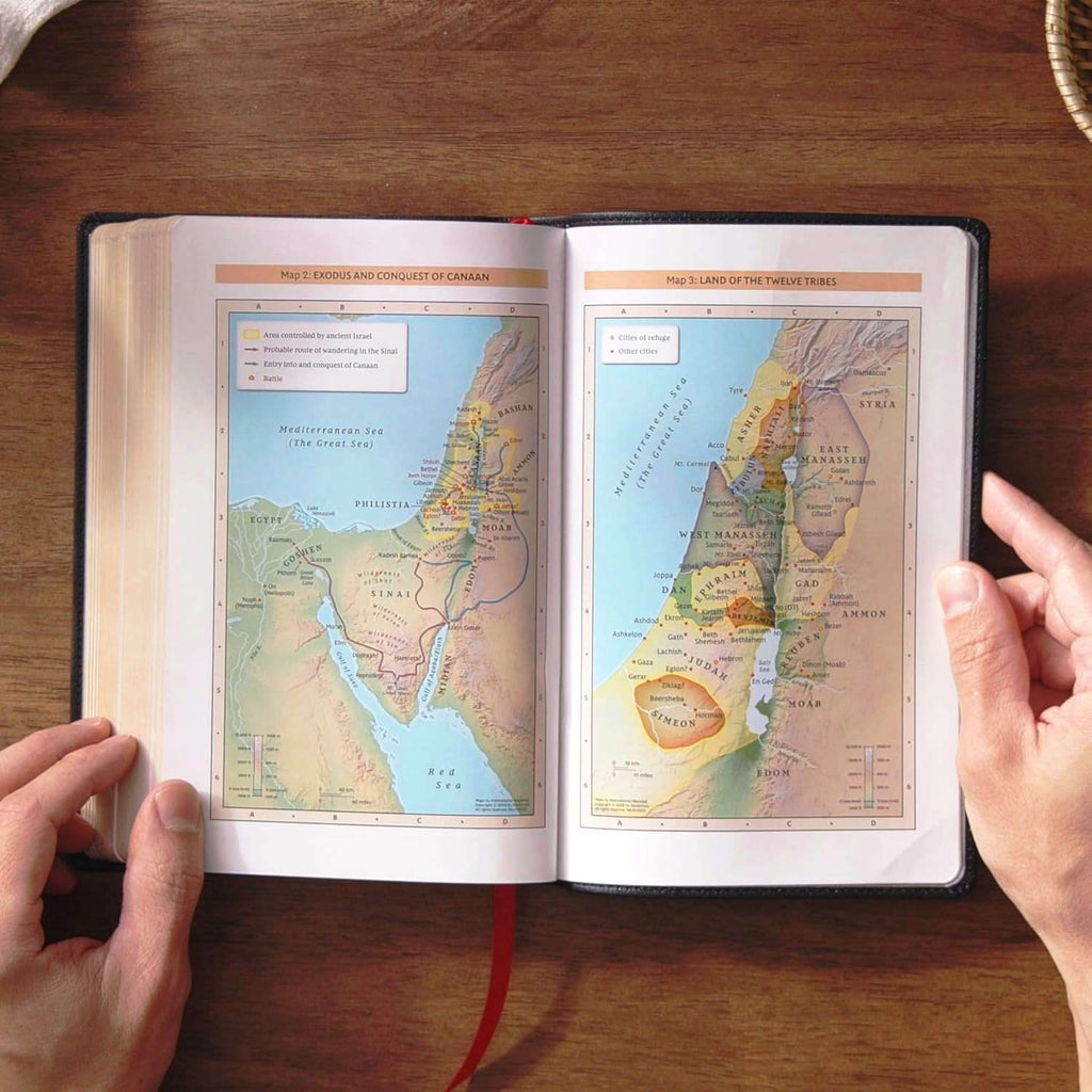 NKJV Personal Size Large Print Reference Bible with Thumb Index, Brown LeatherSoft