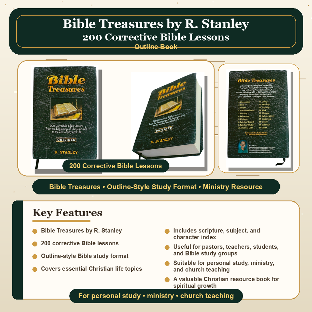 Bible Treasures: 200 Corrective Bible Lessons (Outlines) by R. Stanley – Hardcover Study & Discipleship Guide