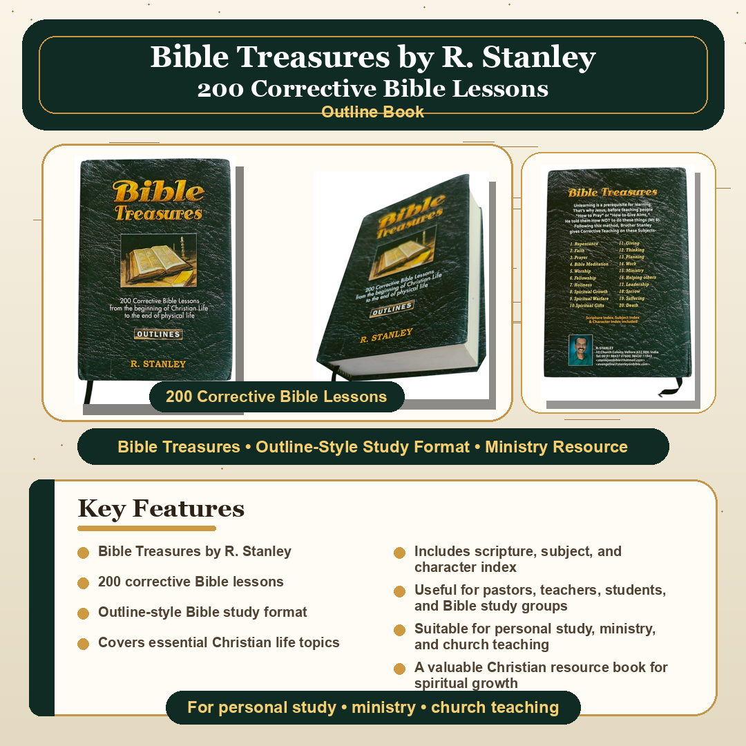 Bible Treasures: 200 Corrective Bible Lessons (Outlines) by R. Stanley – Hardcover Study & Discipleship Guide