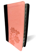 NLT Slimline Center Column Reference Bible, Indexed: New Living Translation Dark Brown / Pink Flowers TuTone LeatherLike Slimline Center Column Reference (Slimline Reference: NLTse)
