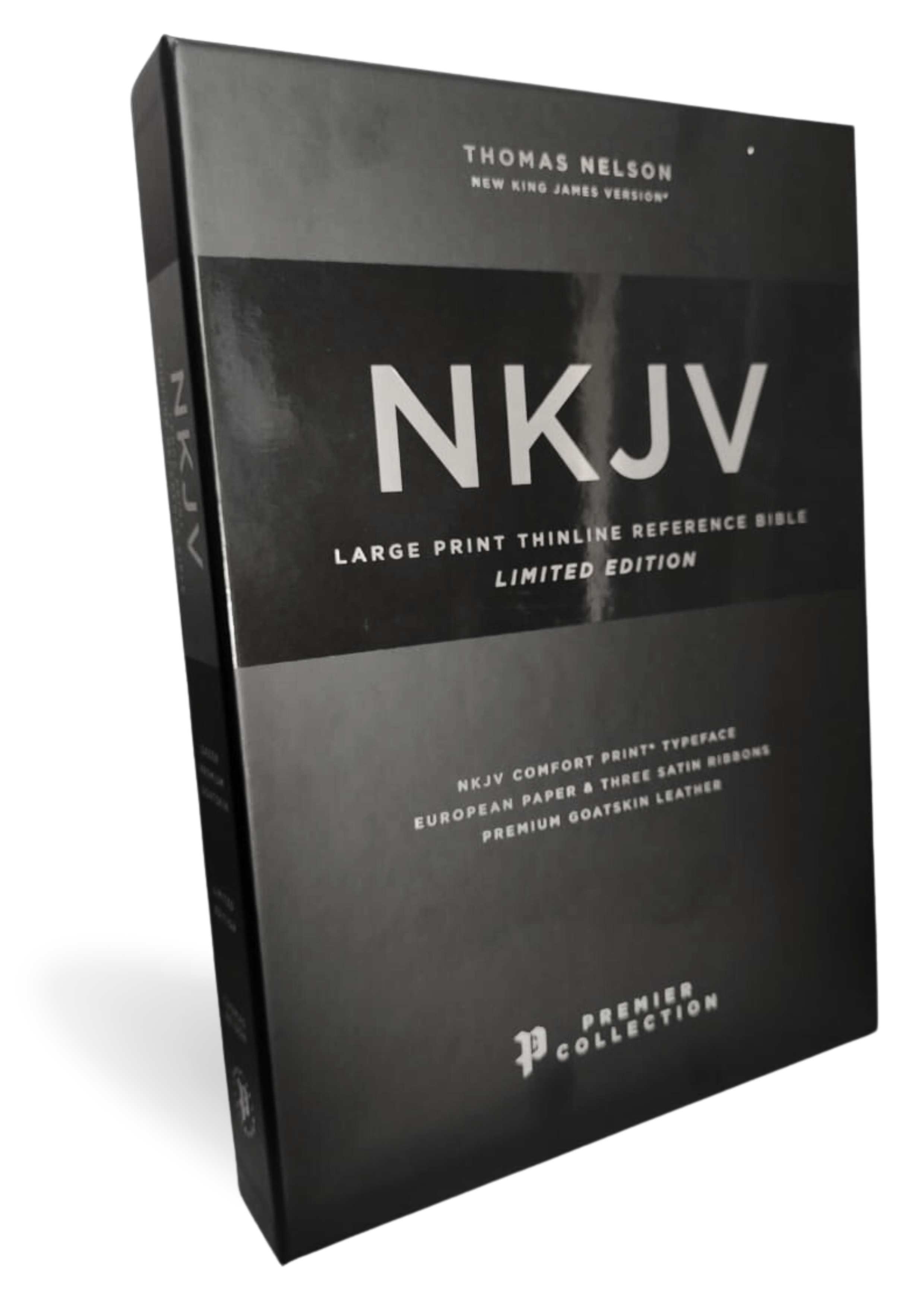 NKJV, Thinline Reference Bible, Large Print, Premium Goatskin Leather, Brown, Premier Collection, Comfort Print: Holy Bible, New King James Version Leather Bound