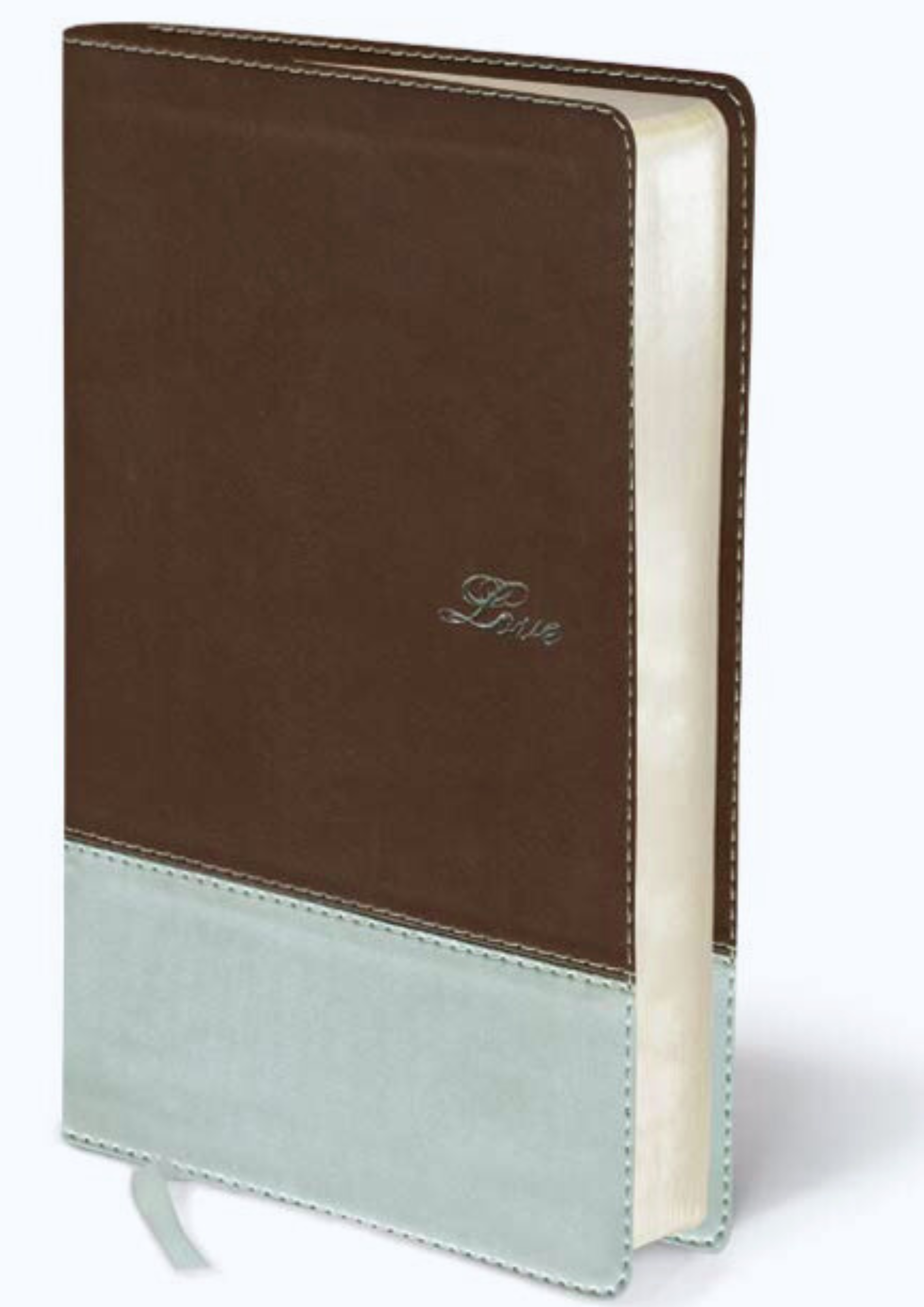 Personalized couples' devotional Bible in Italian Duo-Tone with Chocolate/Silver cover for spiritual growth