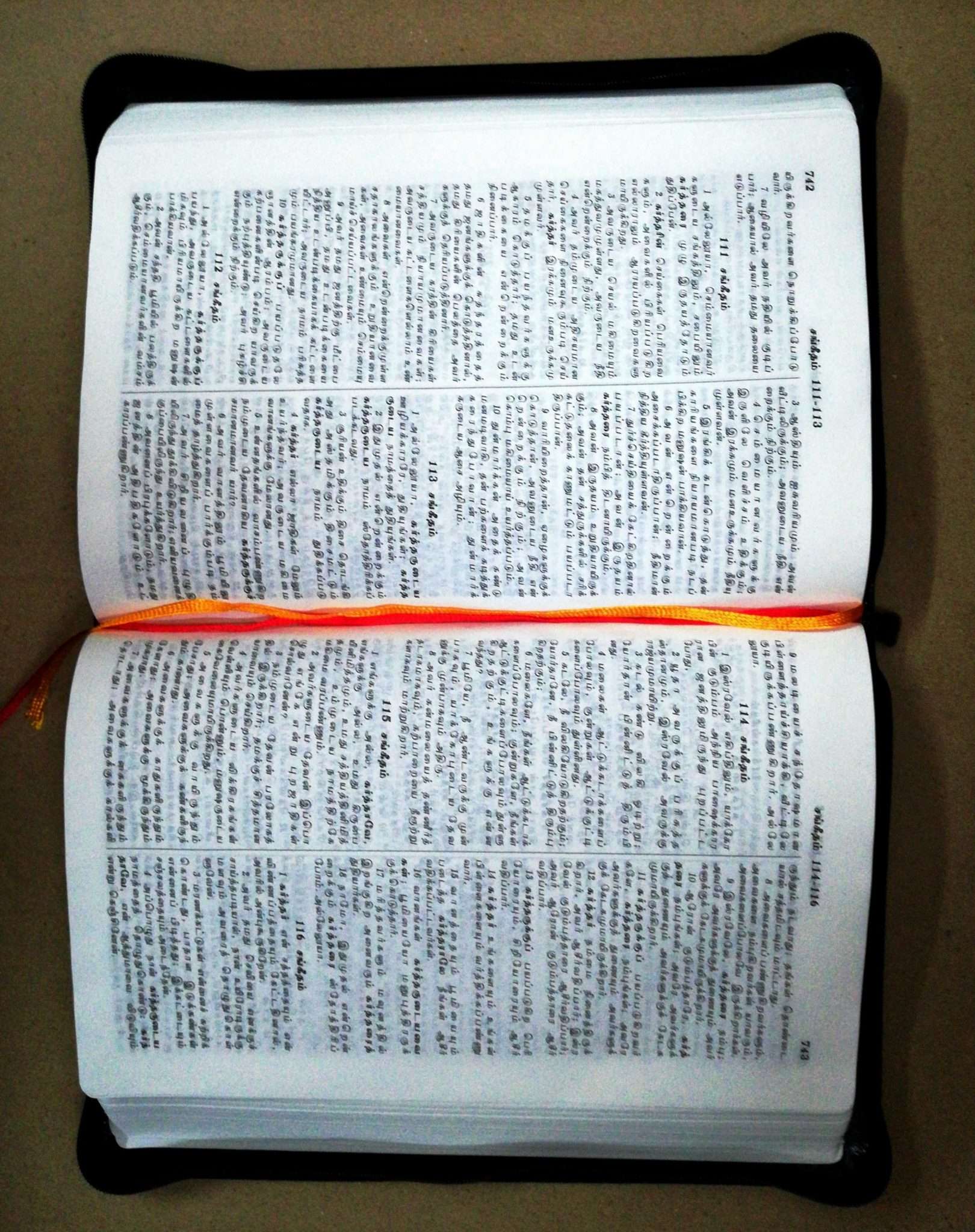 Korean-Tamil Bilingual Bible, Black Cover with Silver Edges, Zippered, ISBN 9788122130843