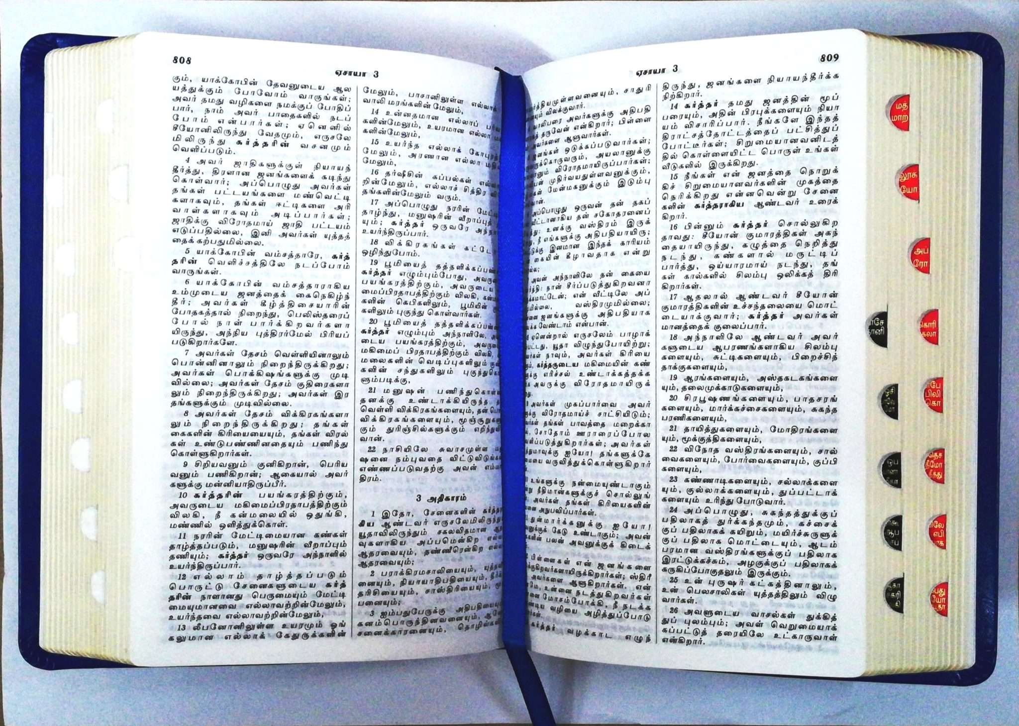 Tamil Bible, Semi-Compact Edition, Blue Cover, Open Type with Thumb Index (ISBN: 9788119095650)