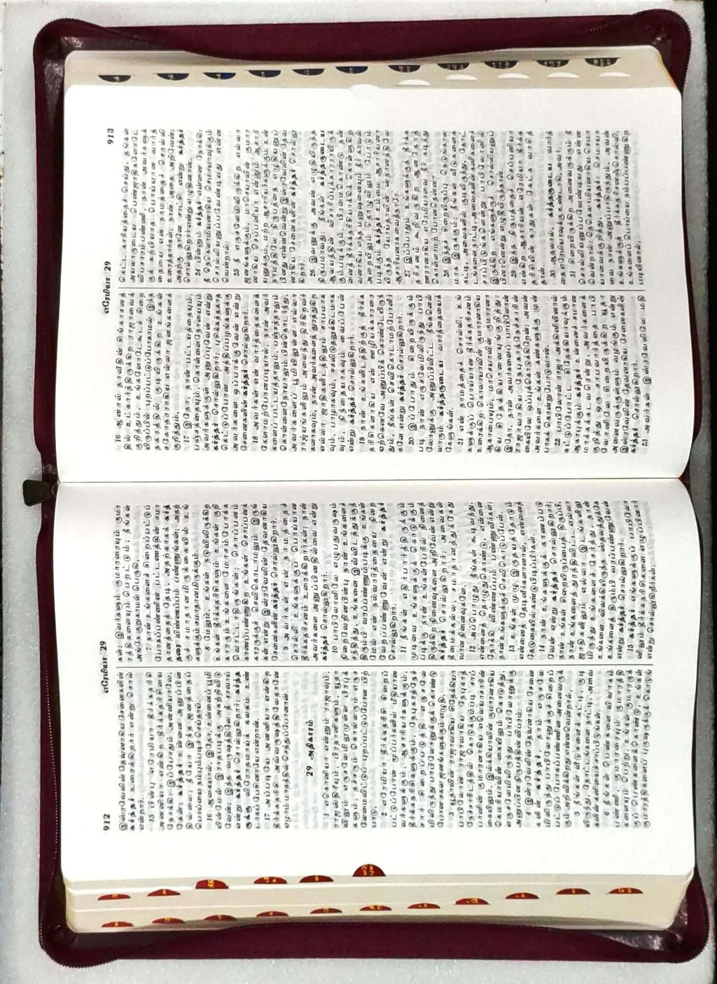 Korean Tamil Bilingual Bible, Large Print, Burgundy Zip Cover, No Thumb Index (ISBN: 9788119796496)