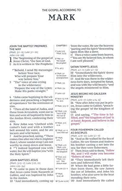 NKJV Compact Center-Column Reference Bible, Gray LeatherSoft Edition