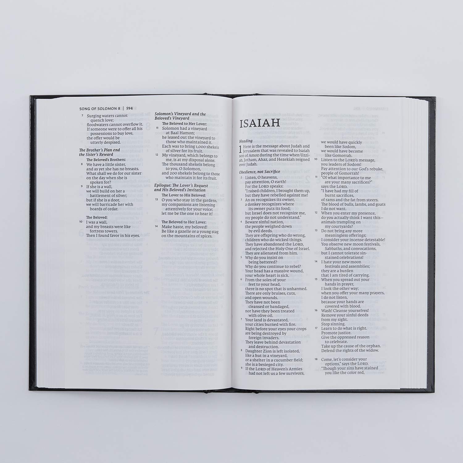 NET Bible pew and worship black hardcover with comfort print