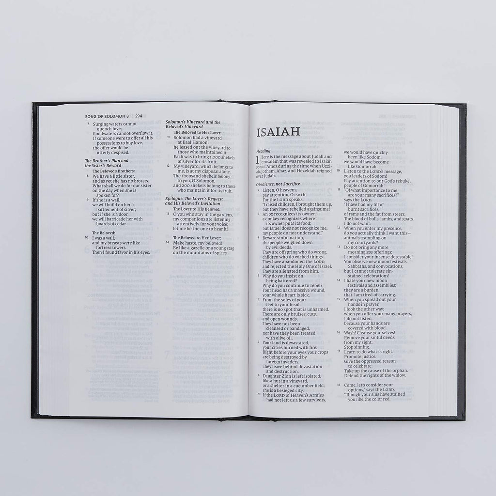 NET Bible Hardcover with Black Cover, Comfort Print, Sacred Christian Text