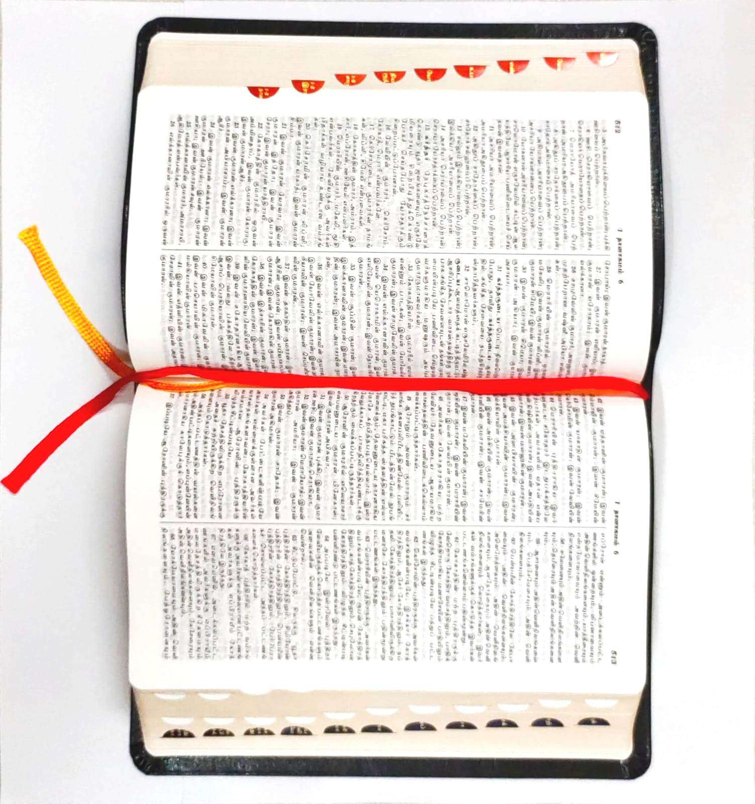 Tamil Bible: OV 45 Open Korean Print, Black Leather-Bound with Thumb Index (ISBN-9788122130928)