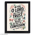 Psalm 71:1 Christian Bible Verse Wall Art Print with Black Frame - Religious Scripture Home Decor