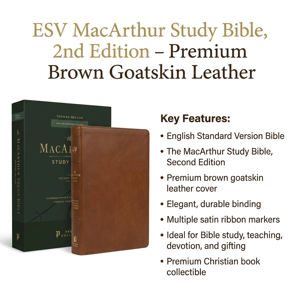 ESV MacArthur Study Bible, Second Edition – Premier Collection, Brown Goatskin Leather (Edge-Lined, Thomas Nelson)