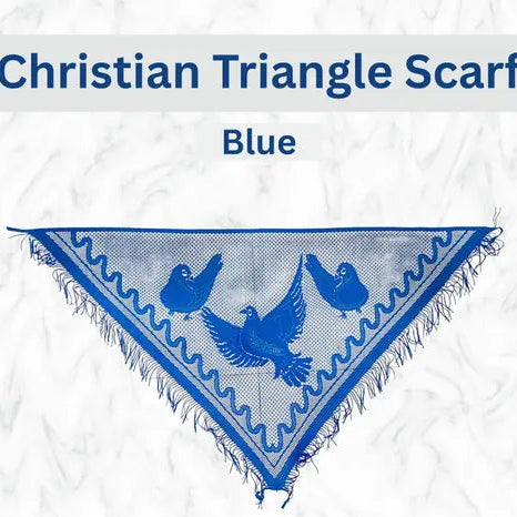 Blue Christian Triangle Veil Scarf - Gospel Goods