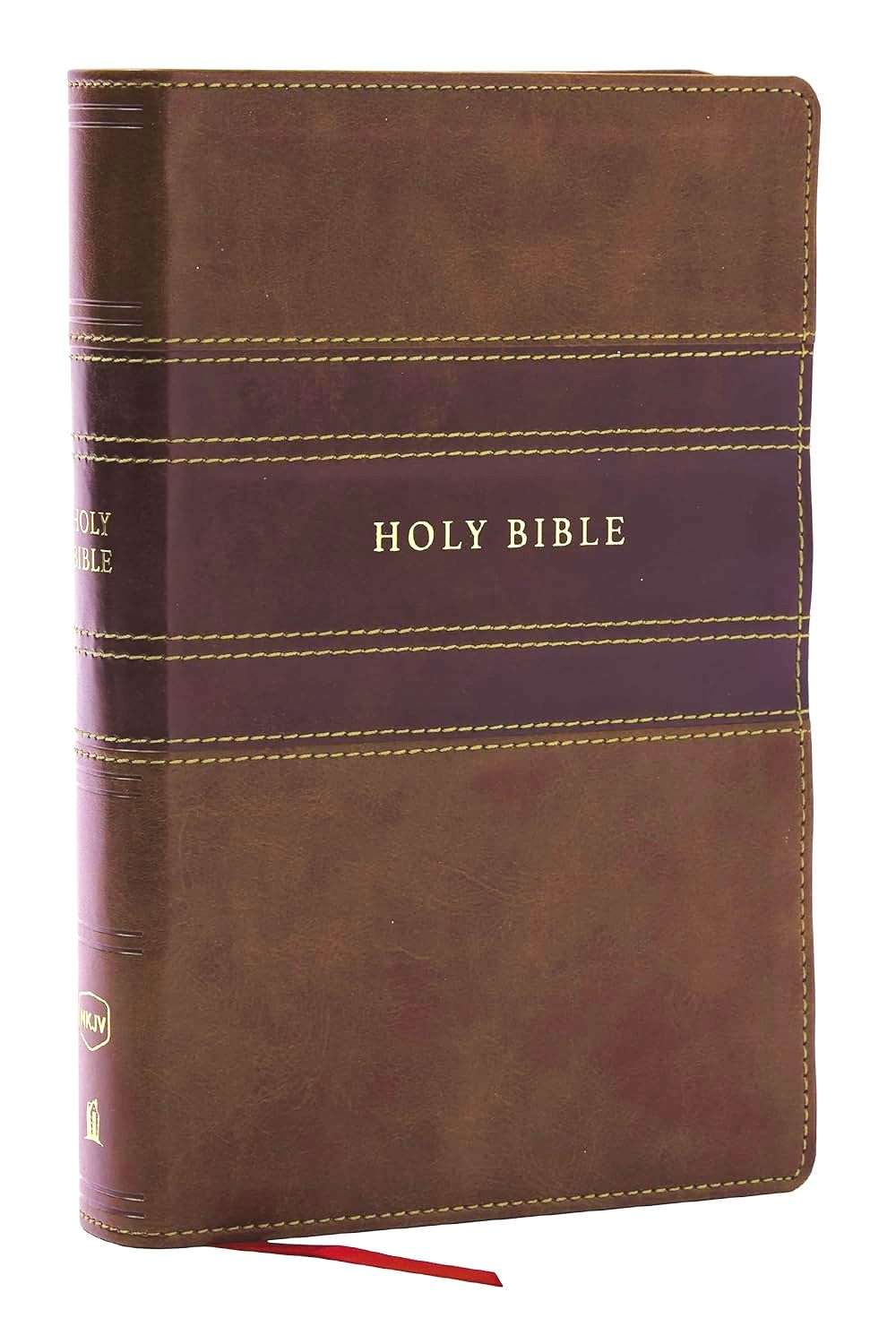 NKJV Personal Size Large Print Reference Bible with Thumb Index, Brown LeatherSoft