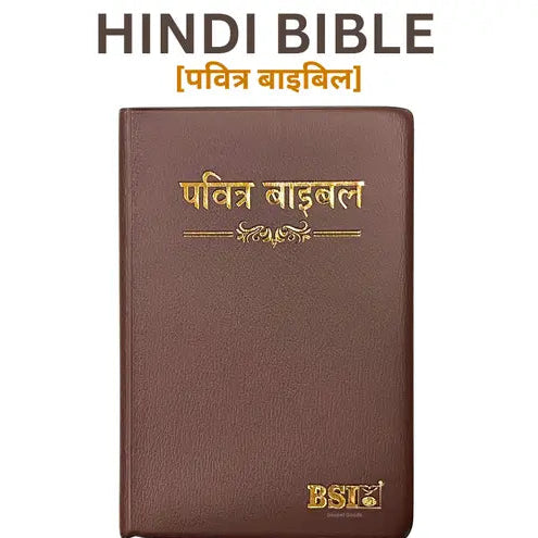 BSI Vinyl Crown Hindi Holy Bible - Brown Edition