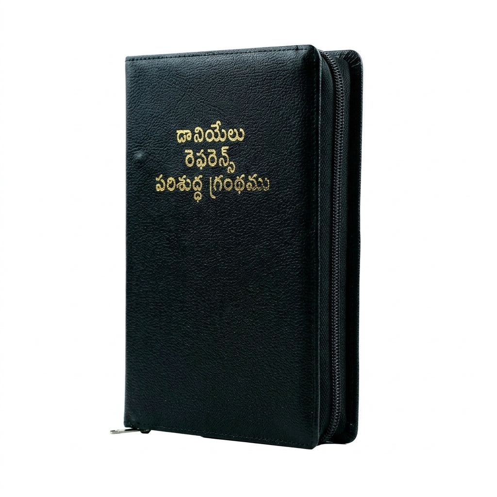 Telugu Daniel Reference Bible with Zippe + KJV Thinline Bible Burgundy Leathersoft  Combo