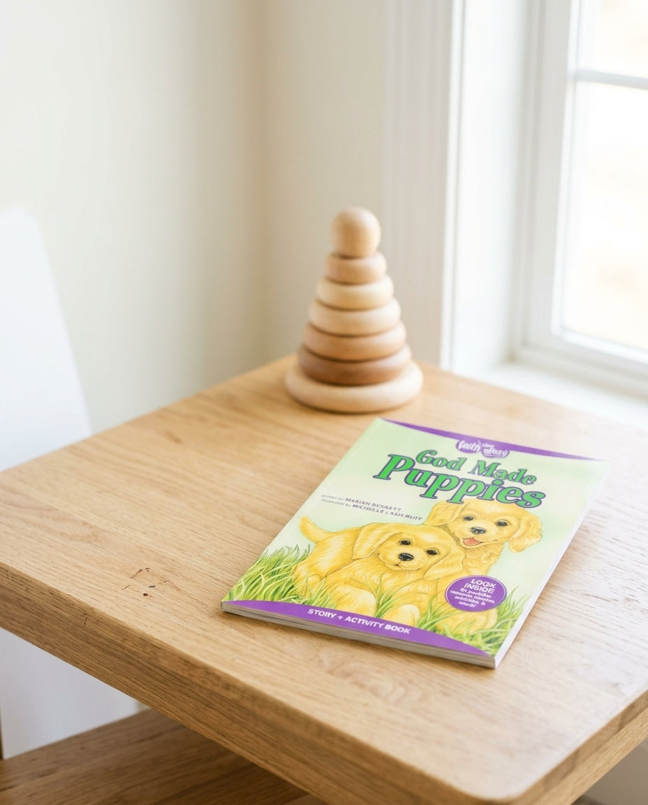 Children's Story and Activity Book — Nursery Tabletop | Generated by Modelize