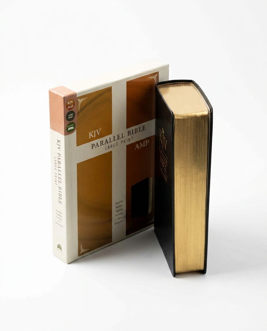 KJV and Amplified Parallel Bible - Large Print Red Letter Edition + All Is Bright: A Devotional Jour