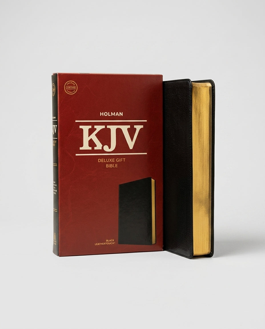 KJV Deluxe Gift Bible - Black LeatherTou + KJV Large Print Compact Reference Bible  Combo