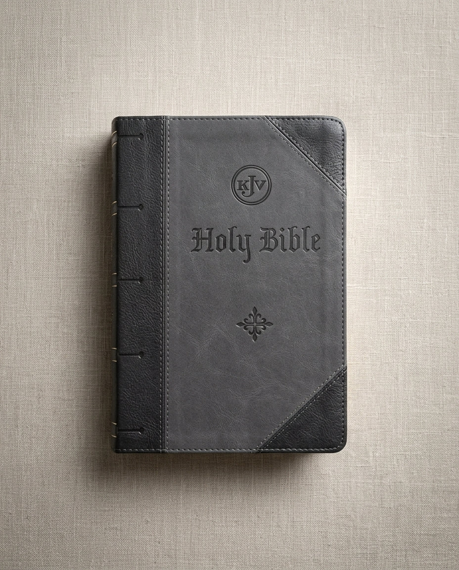 KJV Holy Bible Giant Print Two-Tone Faux + KJV Thinline Large Print Bible with Zipp Combo