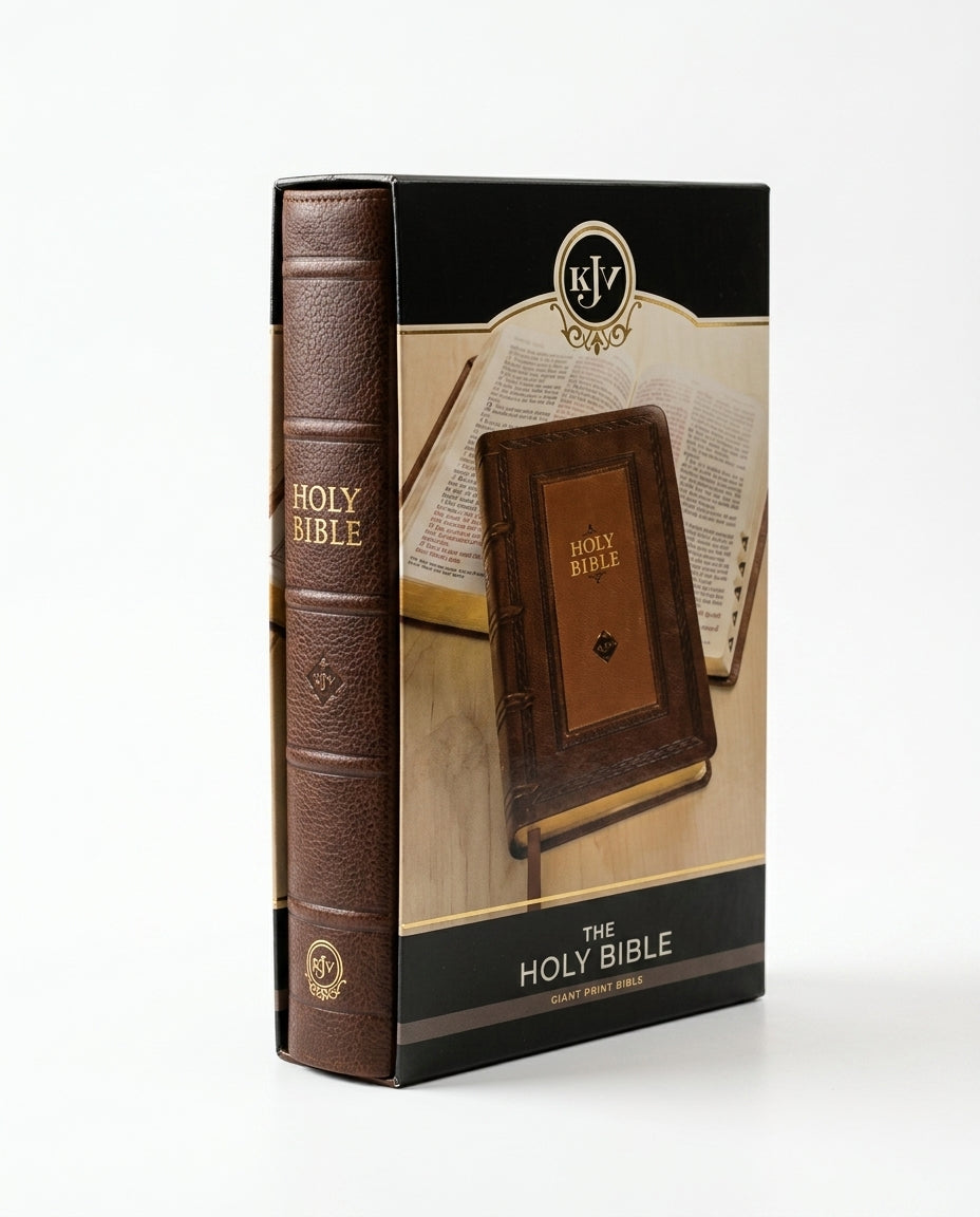 KJV Giant Print Holy Bible - Saddle Tan  + The Message Large Print (Hardcover Delux Combo