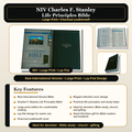 NIV Charles F. Stanley Life Principles Bible, Large Print – Charcoal Leathersoft