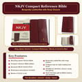NKJV Compact Reference Bible, Comfort Print – Burgundy Leatherflex with Snap Closure (Thomas Nelson)