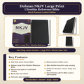 Holman NKJV Large Print Ultrathin Reference Bible – Black Premium Leather