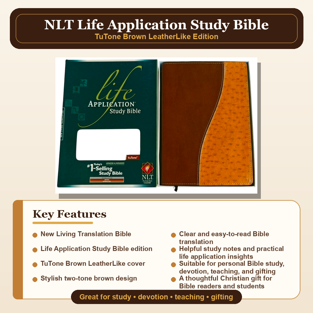 NLT Life Application Study Bible – TuTone Brown/Ostrich Tan Bonded Leather (Updated & Expanded)