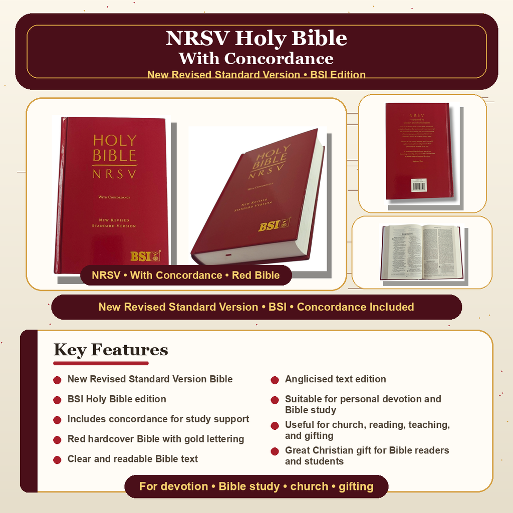 NRSV Holy Bible with Concordance – Hardcover, Anglicised Text (Bible Society of India)