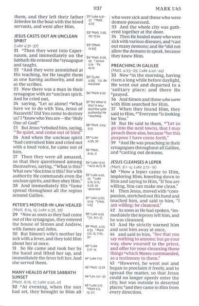 NKJV Compact Center-Column Reference Bible, Gray LeatherSoft Edition