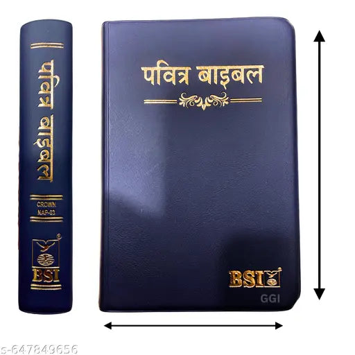 BSI Vinyl Crown Hindi Holy Bible - Blue Edition