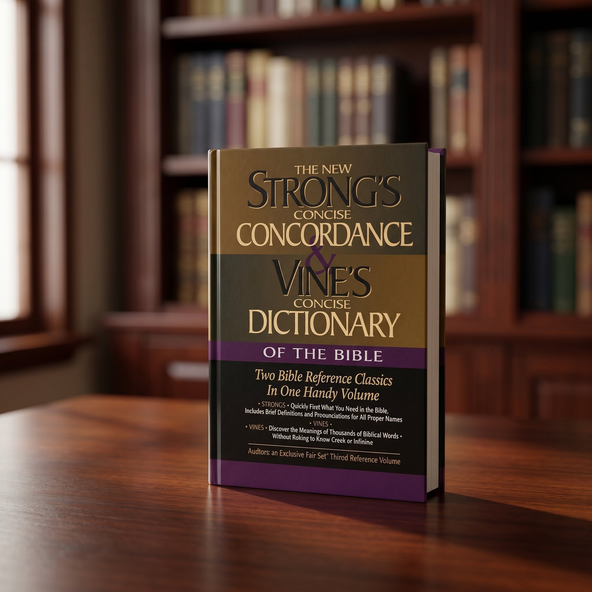 Studio photo of Strong's Concise Concordance And Vine's Concise Dictionary Of The Bible Two Bible Reference Classics In One Handy Volume in lifestyle