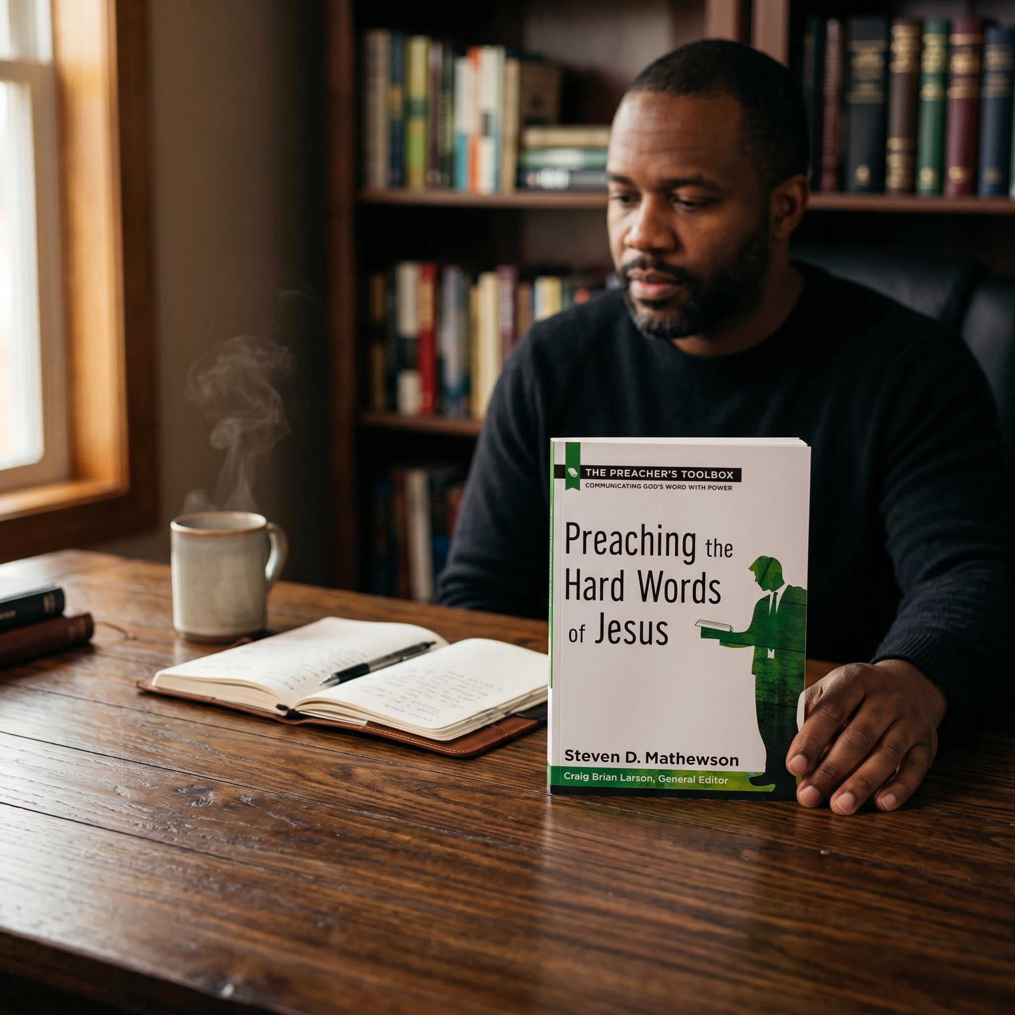 Studio photo of Preaching the Hard Words of Jesus (The Preacher's Toolbox, Volume 6) in lifestyle