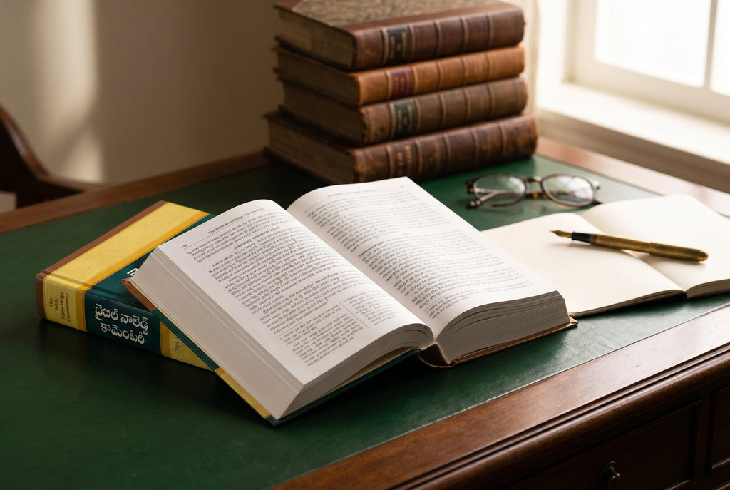 Studio photo of Bible Knowledge Commentary (Telugu) 2 Volume Set in lifestyle