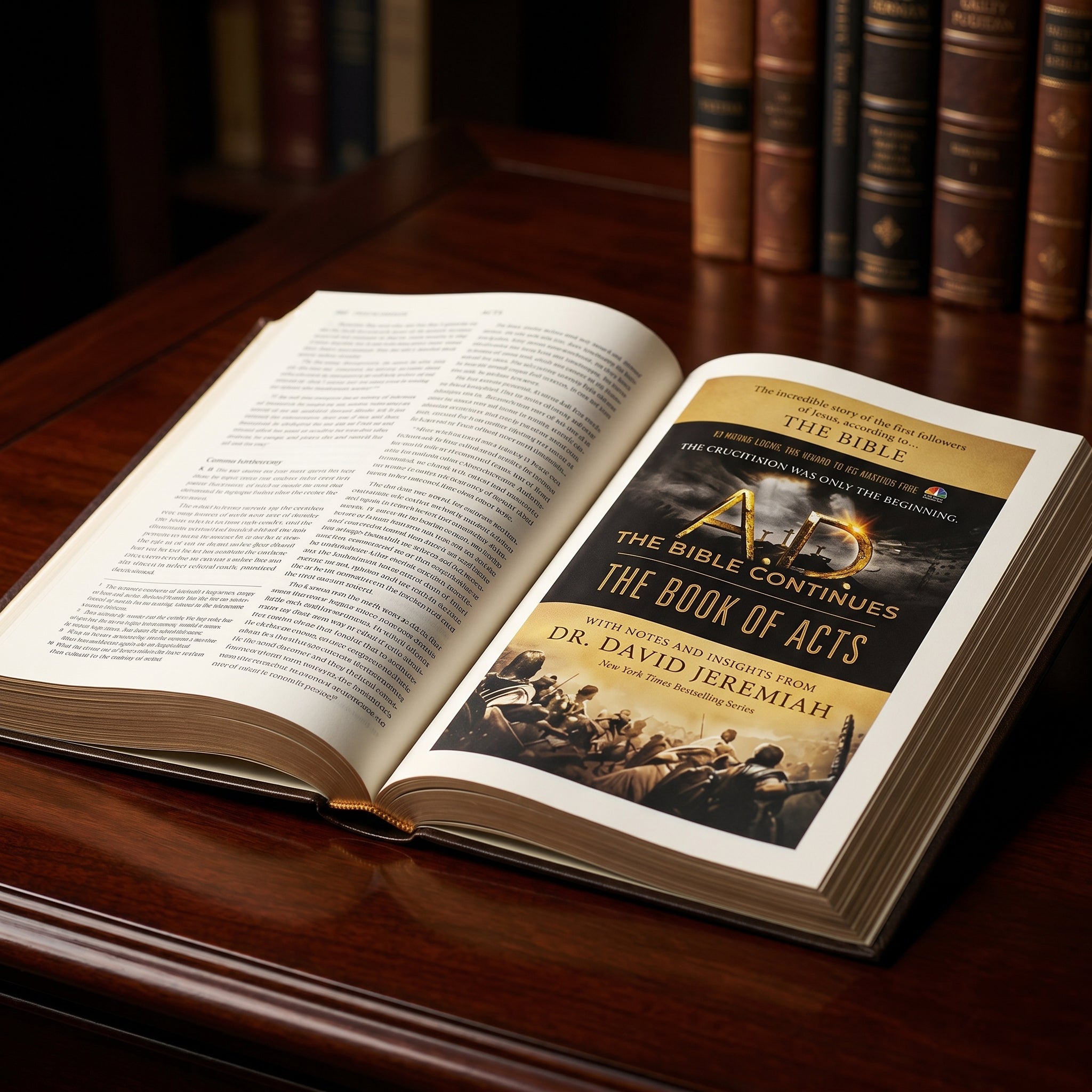 Studio photo of A.d. the Bible Continues the Book of Acts in detail