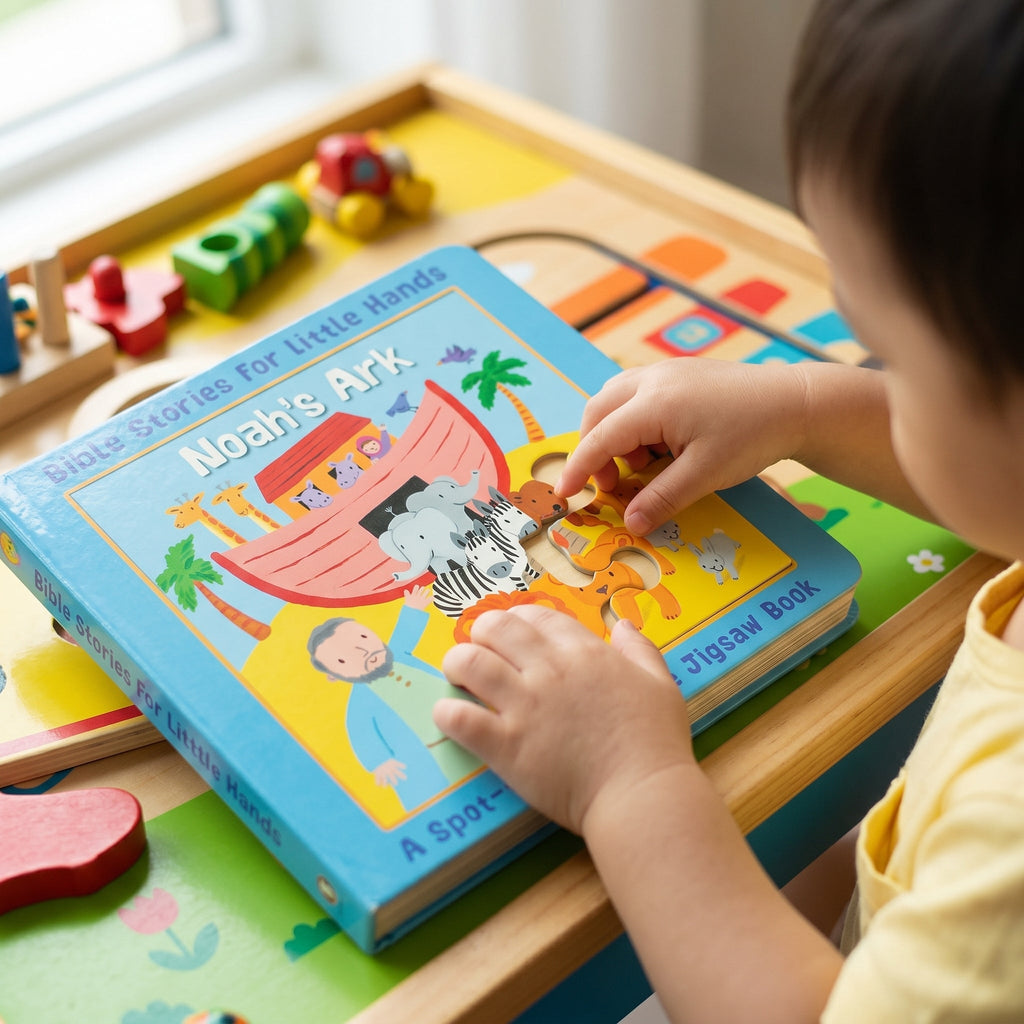Studio photo of Noah's Ark: A Spot-the-Difference Jigsaw Book in lifestyle
