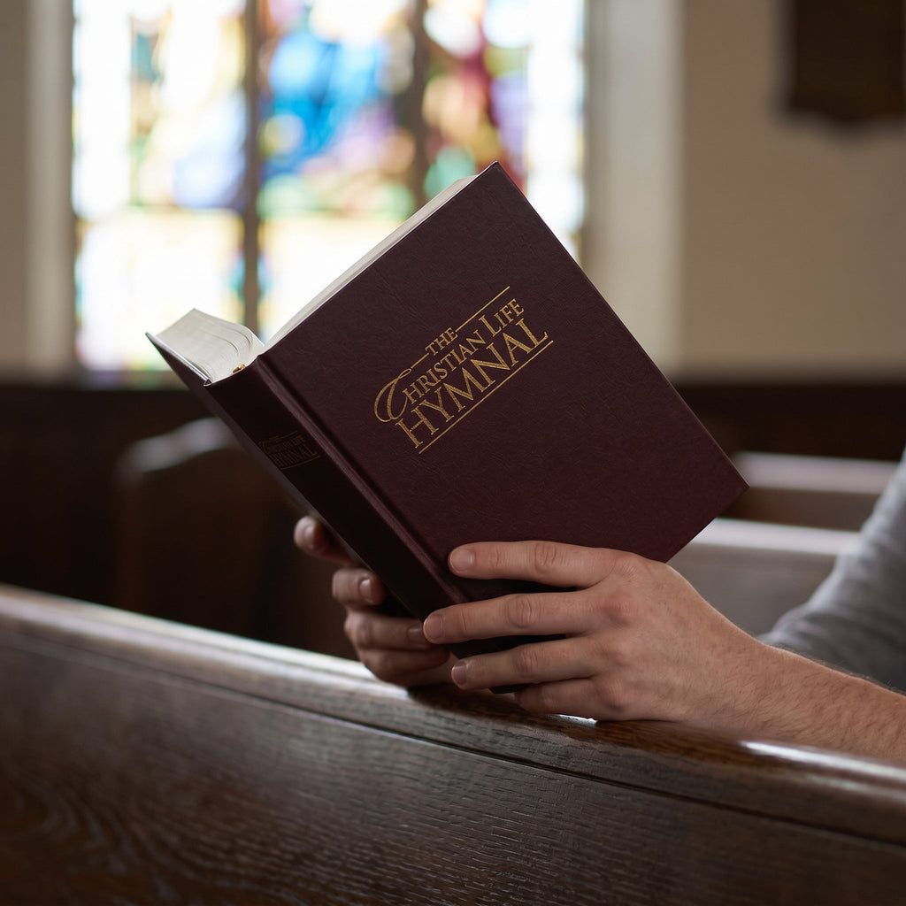 Studio photo of The Christian Life Hymnal: Burgundy in lifestyle
