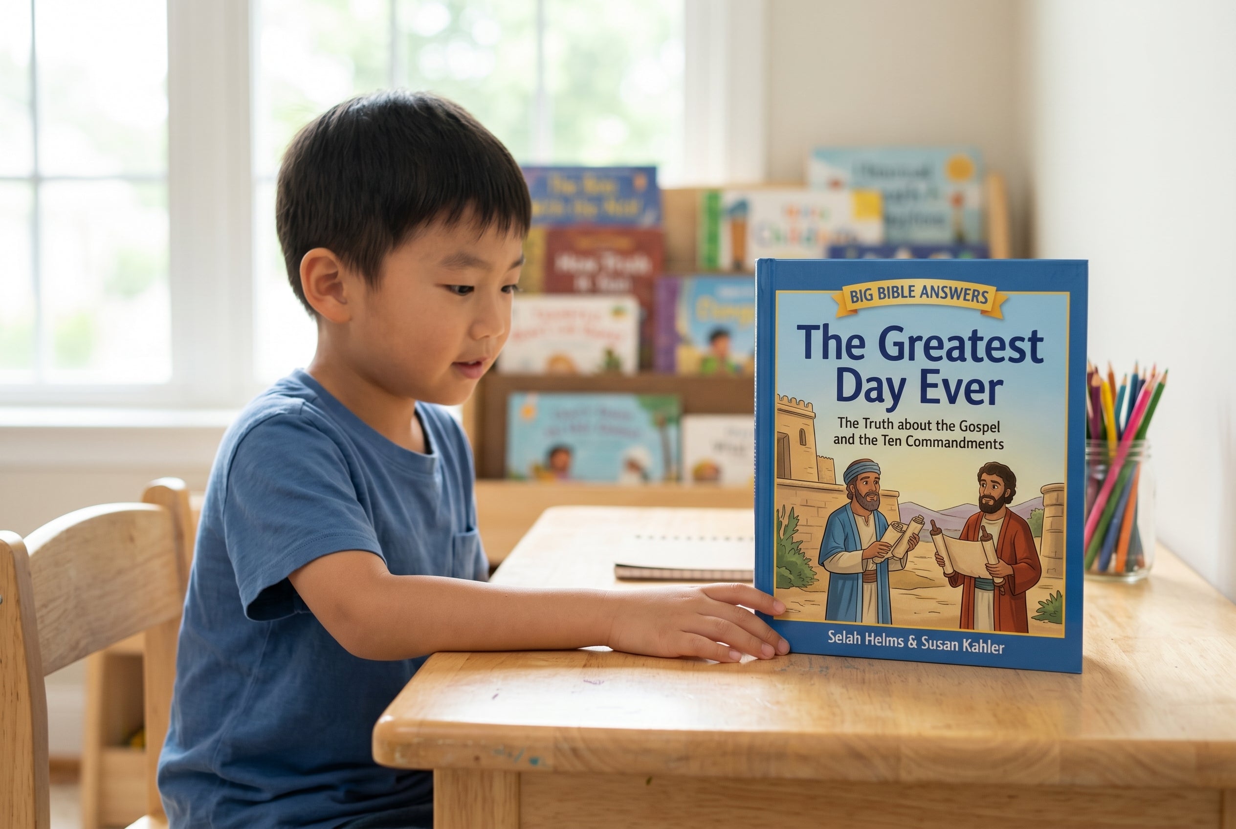 Studio photo of The Greatest Day Ever: The Truth about The Gospel and the Ten Commandments (Big Bible Answers) in lifestyle