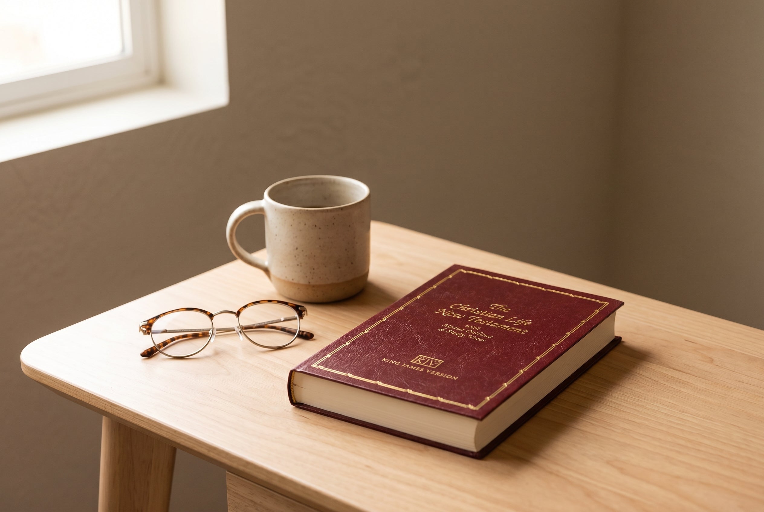 Studio photo of The Christian Life New Testament in lifestyle