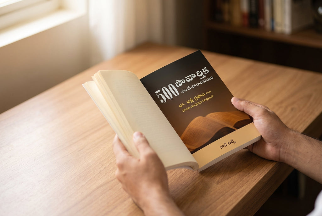 Studio photo of 500 Evangelistic Sermon Outlines (Telugu) in lifestyle