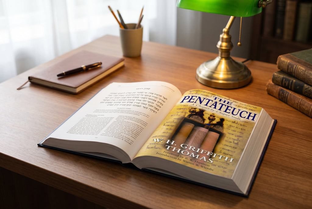 Studio photo of The Pentateuch in lifestyle