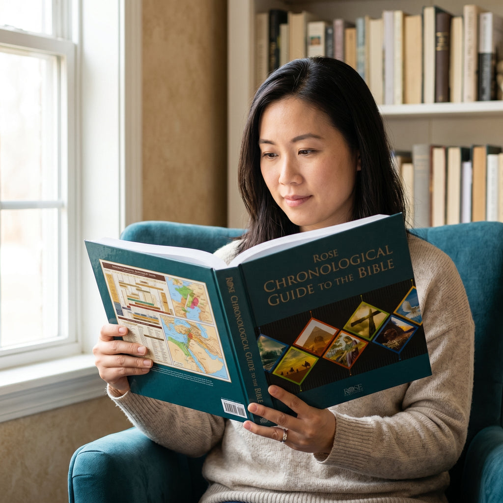 Studio photo of Rose Chronological Guide to the Bible in lifestyle