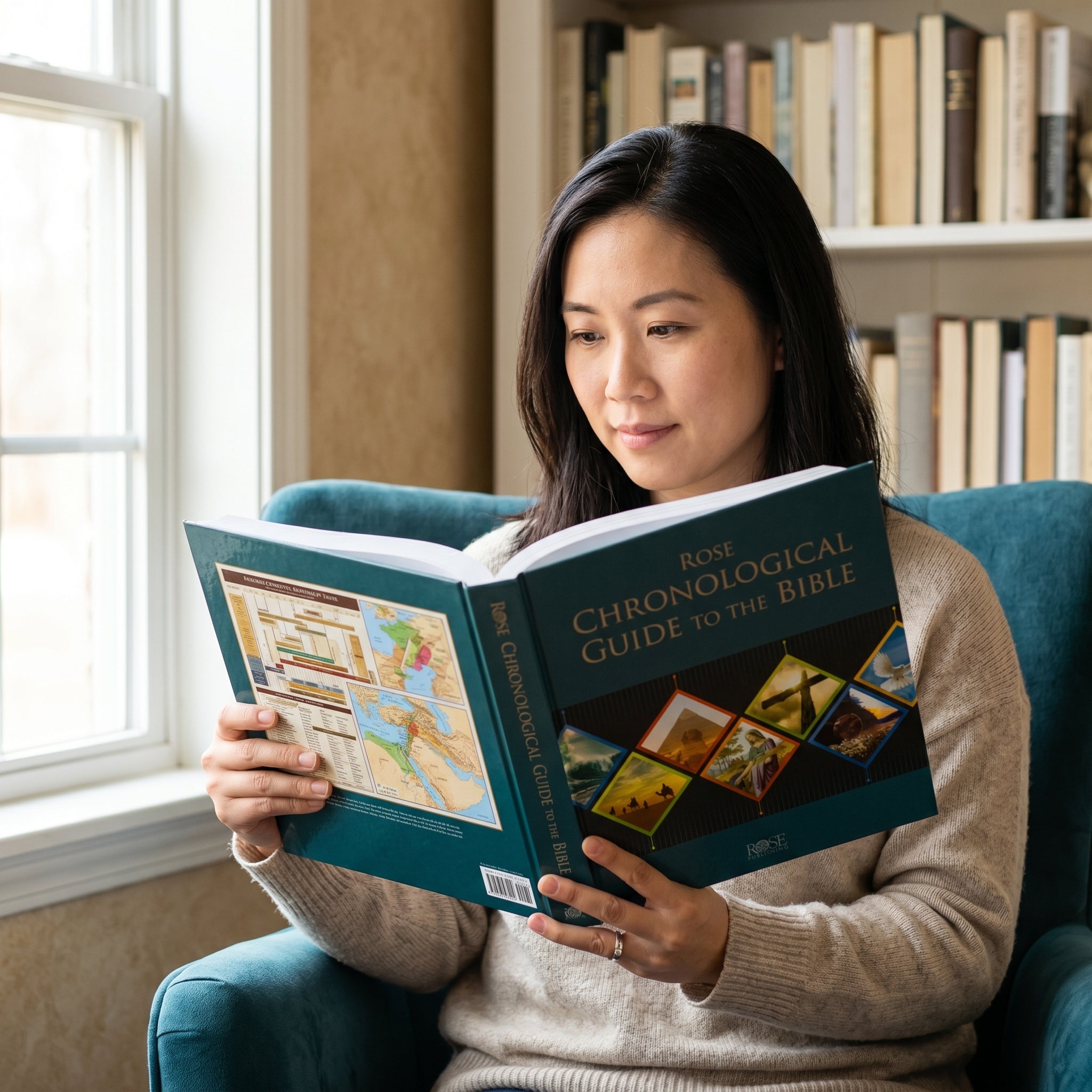 Studio photo of Rose Chronological Guide to the Bible in lifestyle