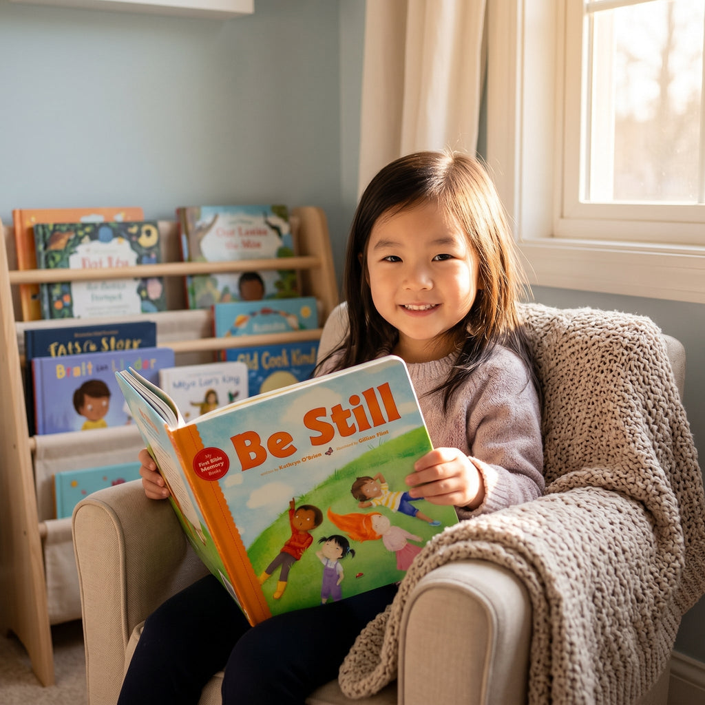 Studio photo of Be Still (My First Bible Memory Books) in lifestyle