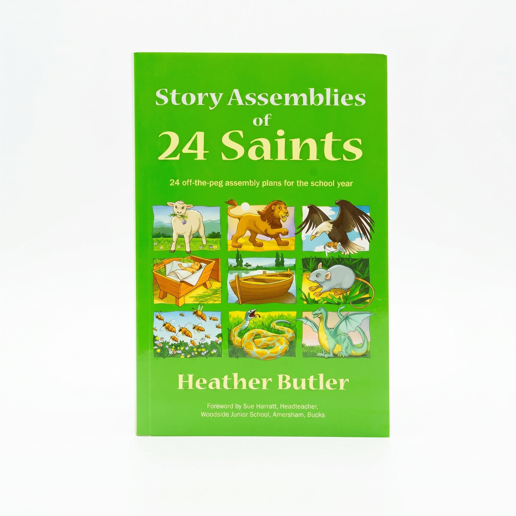 Studio photo of Story Assemblies of 24 Saints: 24 Off-The-Peg Assemblies for the School Year in hero